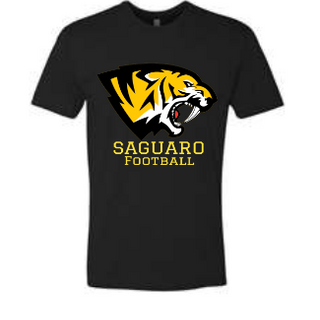 Full Color Saguaro Football Logo on Black Shirt 