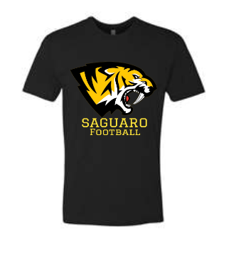 Full Color Saguaro Football Logo on Black Shirt  Main Image