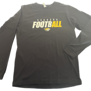 Black Long Sleeve T-Shirt with Saguaro Football Logo 