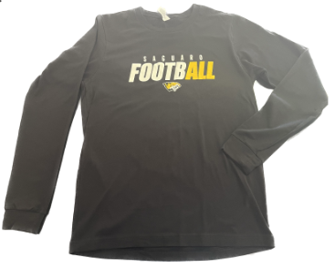 Black Long Sleeve T-Shirt with Saguaro Football Logo  Main Image