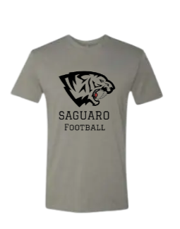 All Black Saguaro Football Logo on Grey Shirt  Main Image