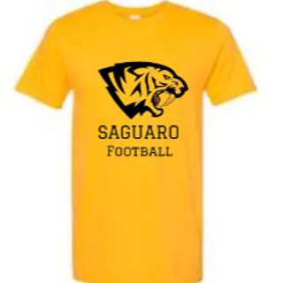 All Black Saguaro Football Logo on Yellow Shirt