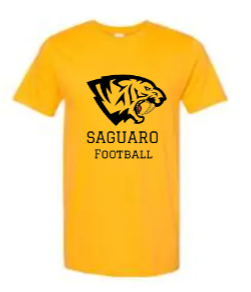 All Black Saguaro Football Logo on Yellow Shirt Main Image