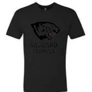 All Black Saguaro Football Logo on Black Shirt 