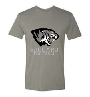 All Grey Saguaro Football Logo on Grey Shirt  Main Image