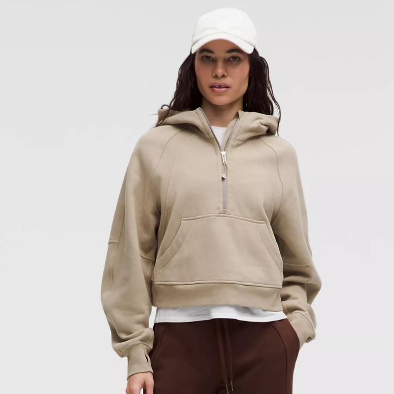Scuba Oversized Half-Zip Hoodie - Sheer Oak