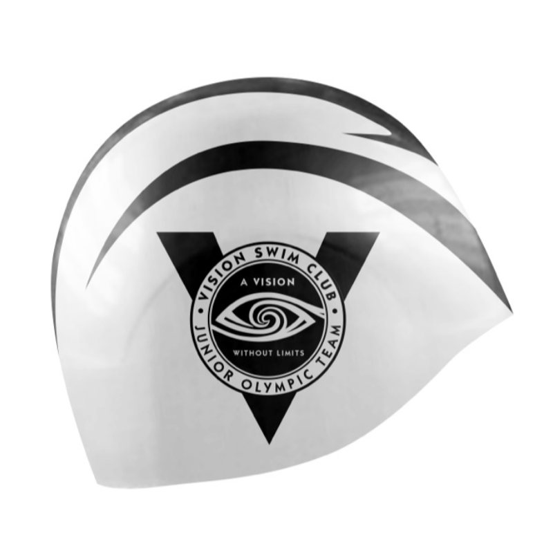 White Vision Swim Cap Main Image