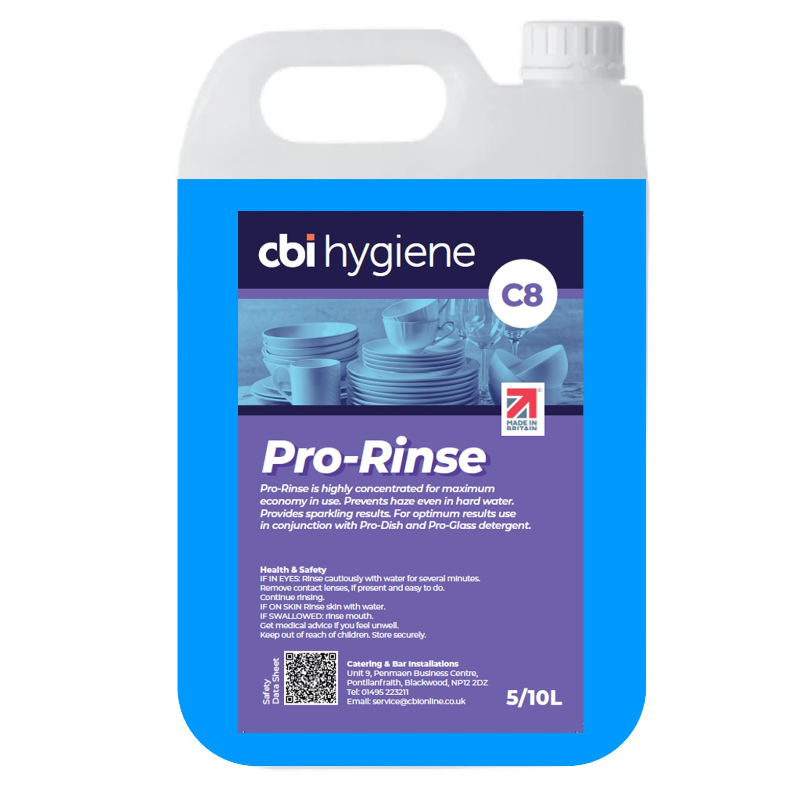  PRO RINSE - C8 Automatic Machine Rinse Aid - Various Packs.