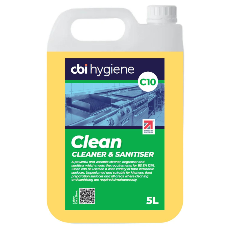 CLEAN - C10 Kitchen Cleaner & Sanitiser. - 2 x 5 Ltr
