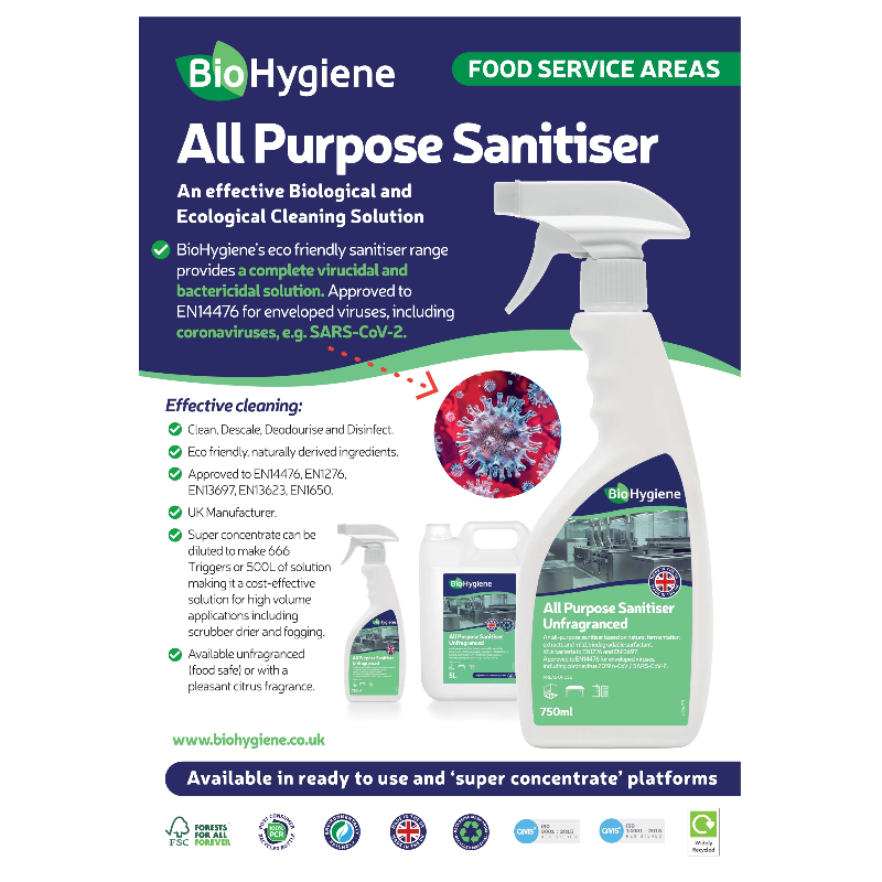 BioHygiene All Purpose Sanitiser Unfragranced - Thumbnail (Preview) 3