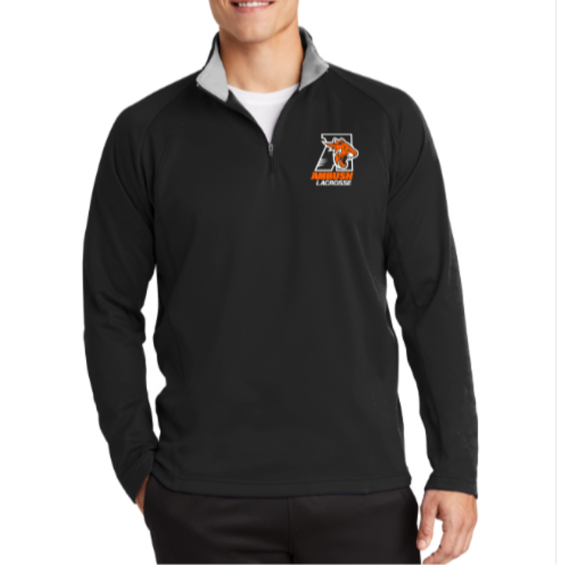 Men's Sport-Tek Sport-Wick Textured 1/4-Zip Pullover - Black Main Image