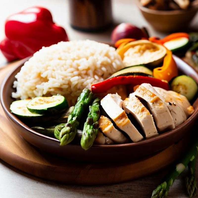 Poulet, riz et légumes du moment Main Image