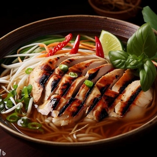 Soupe Pho au poulet grillé