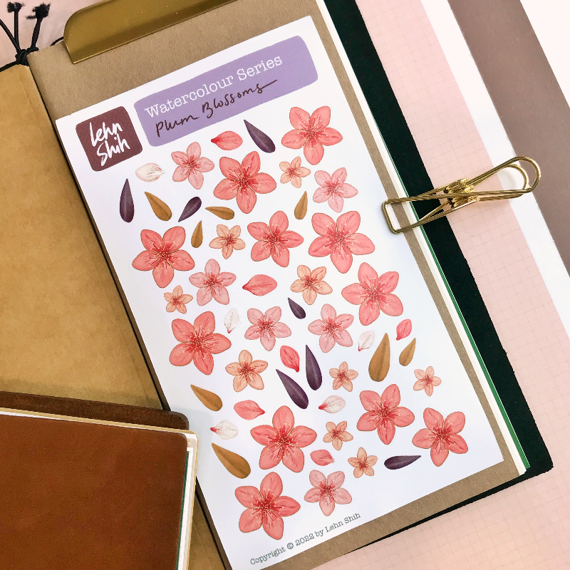 Watercolour Series - Plum Blossoms 