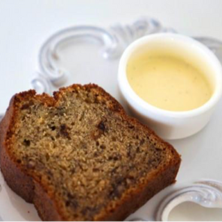 BANANA WALNUT BREAD WITH CREME ANGLAISE