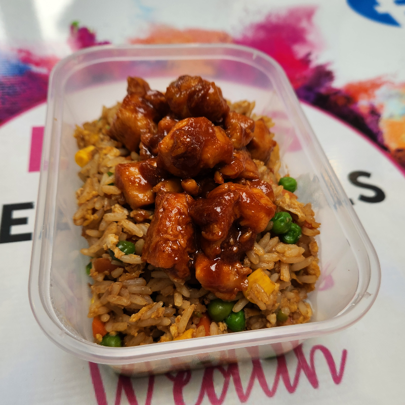 Honey sesame chicken fried rice 