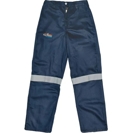 JAVLIN Flame Retardant & Acid Resistant Conti Trousers  SABS APPROVED SASOL NAVY HEAVY DUTY + SILVER REF. TAPE