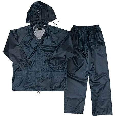 Rainsuit Navy Blue 300D Oxford PU Coated