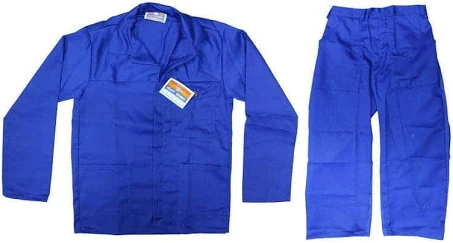 Conti Suit w tape YKK zip, 80/20 polycotton standard suit, triple stitched inside leg NAVY OR ROYAL BLUE