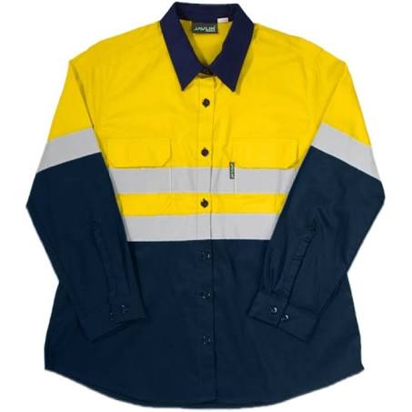 Hi-Vis-Vented-Long-Sleeve-Work-Shirt-Navy