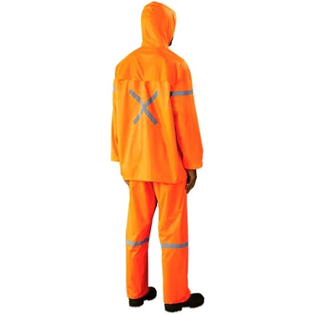 Outdoor Hi Viz Reflective Polyester/PVC Rainsuit LIME  NAVY OR ORANGE