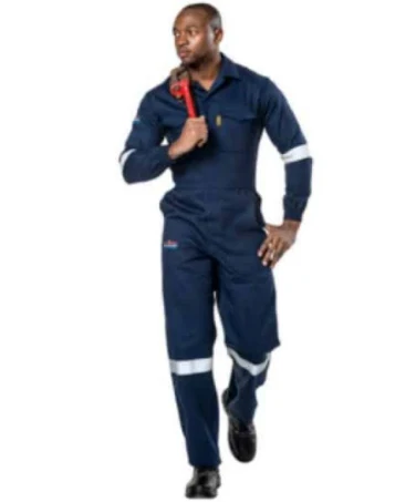 BOILER  DROMEX D59 Navy Blue Flame & Acid OVERALLS with reflective sizes 28 to 64