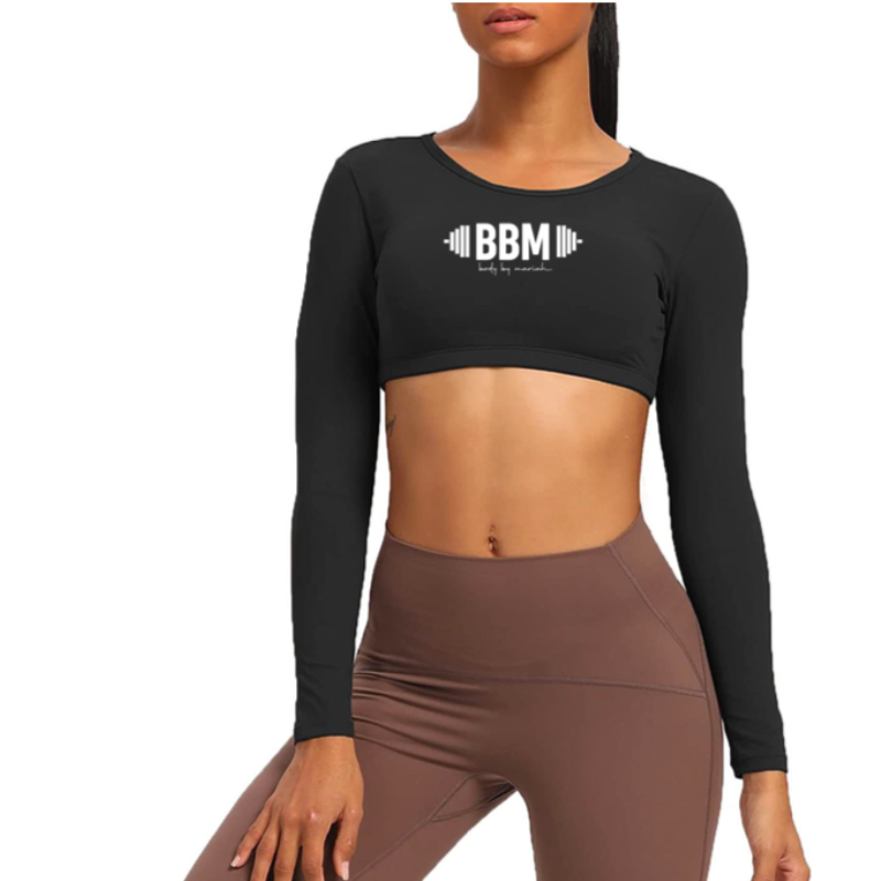 Women's Cropped Longsleeve - Black Main Image