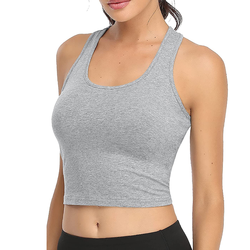 Women's Cropped Tank - Grey Main Image