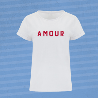 T-shirt Blanc Femme - "Amour Rouge"