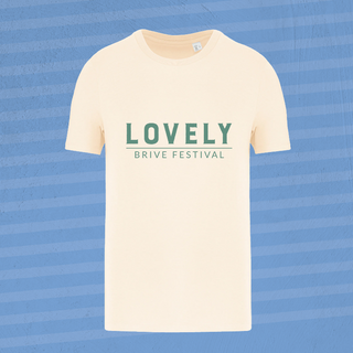 T-shirt unisexe en coton bio Ivoire - "Lovely" 