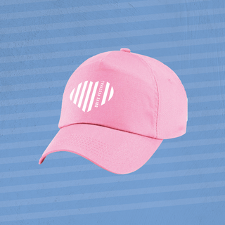 Casquette Rose - "Coeur Blanc"