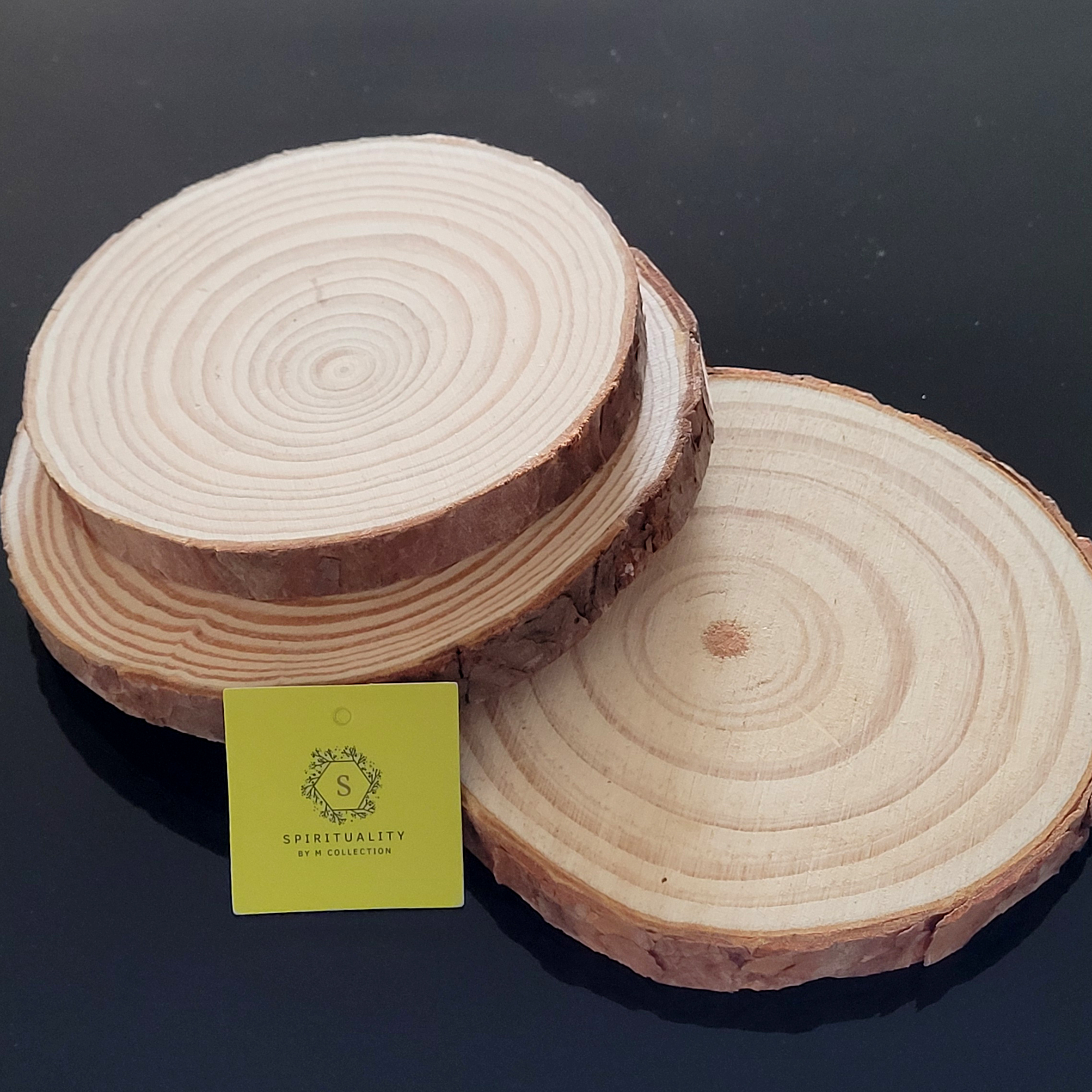 8-10cm 純天然松木板 8-10cm Natural Pinewood Unfinished Round Disc Large Image