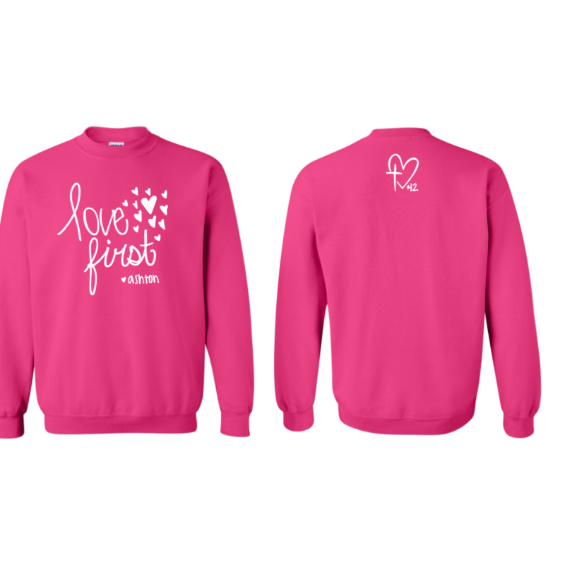 Pink Crewneck Sweatshirt (Design 1)  Large Image
