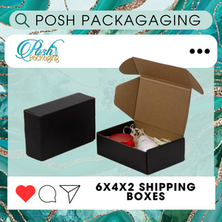 6x4x2 Black Mailer Boxes