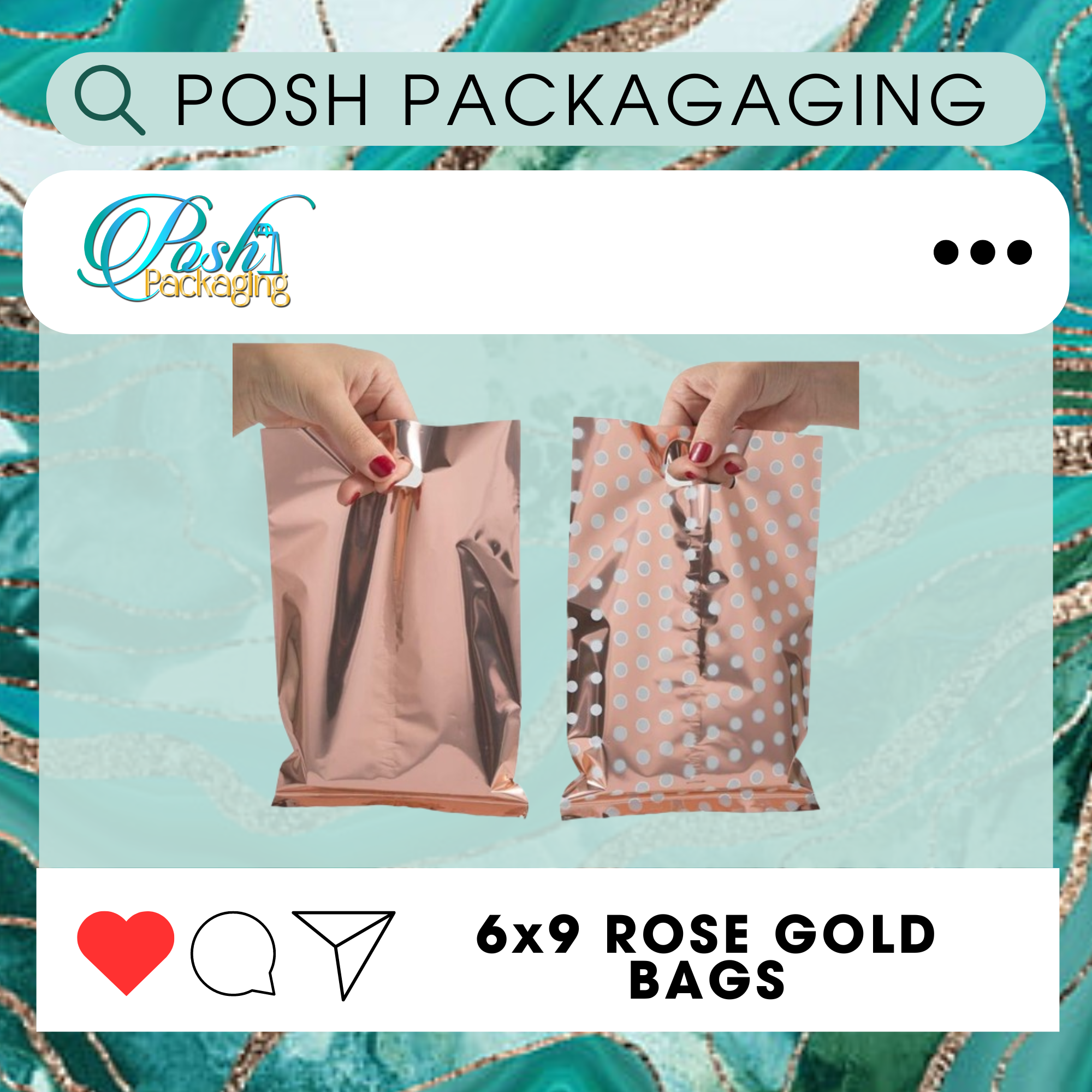 6X9 Rose Gold Metallic Bags Main Image