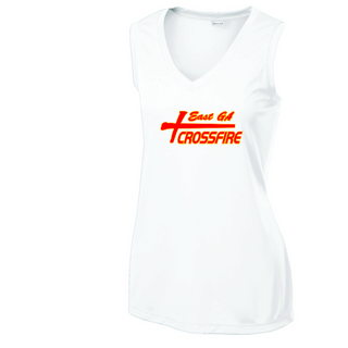 White Women's Sport-Tek Sleeveless V-Neck Tank