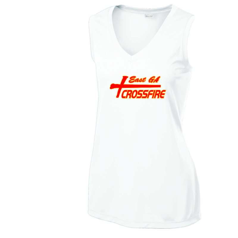 White Women's Sport-Tek Sleeveless V-Neck Tank Main Image