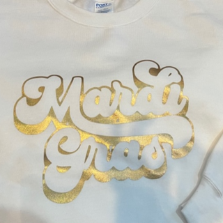 Gold Metallic White Long Sleeve Shirt-FLAT