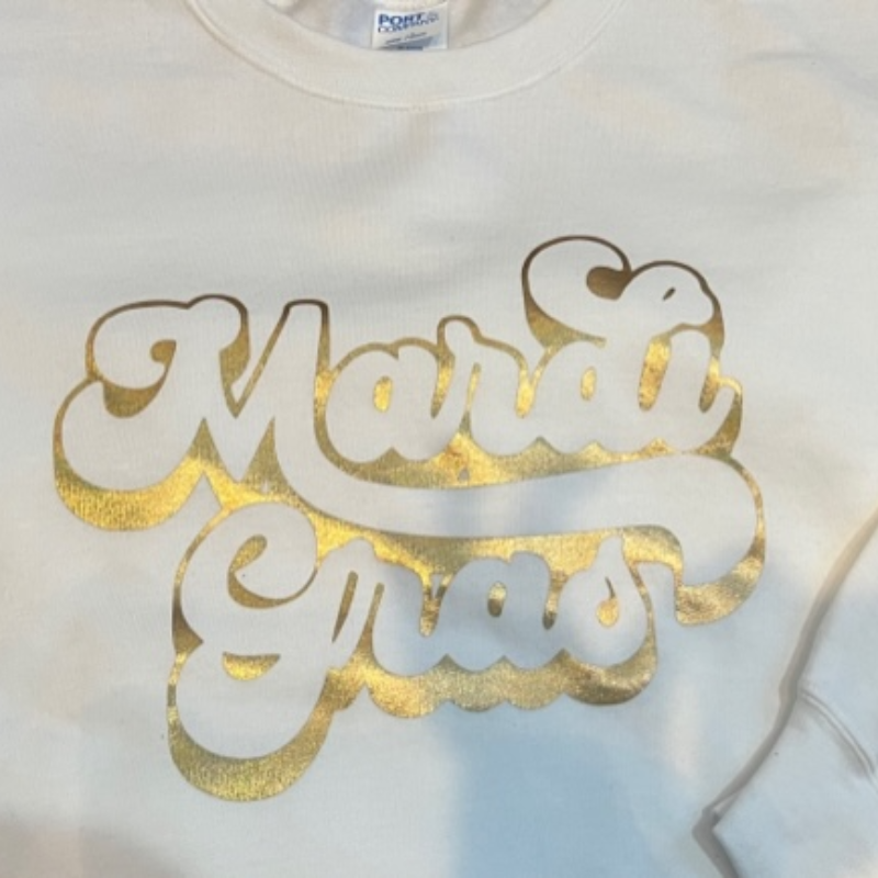 Gold Metallic White Long Sleeve Shirt-PUFF Main Image