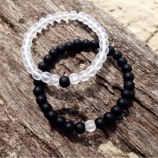 Black Matte And White Transparent Matte Bracelet