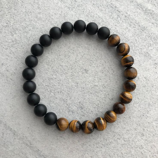 Energized Tiger's Eye Stone With Black Matte Bracelet