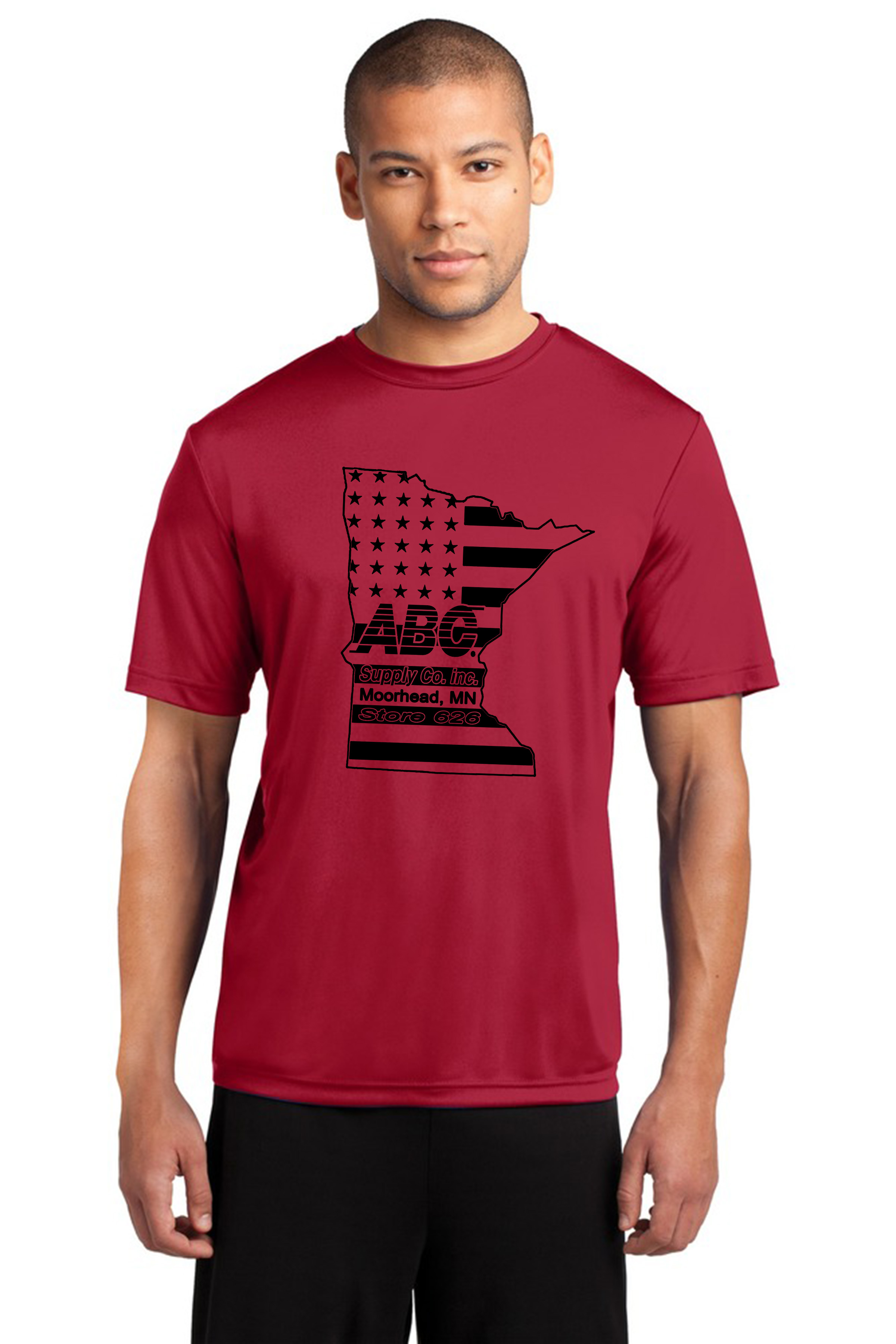 Red ABC State Performance Poly Tee Large Image