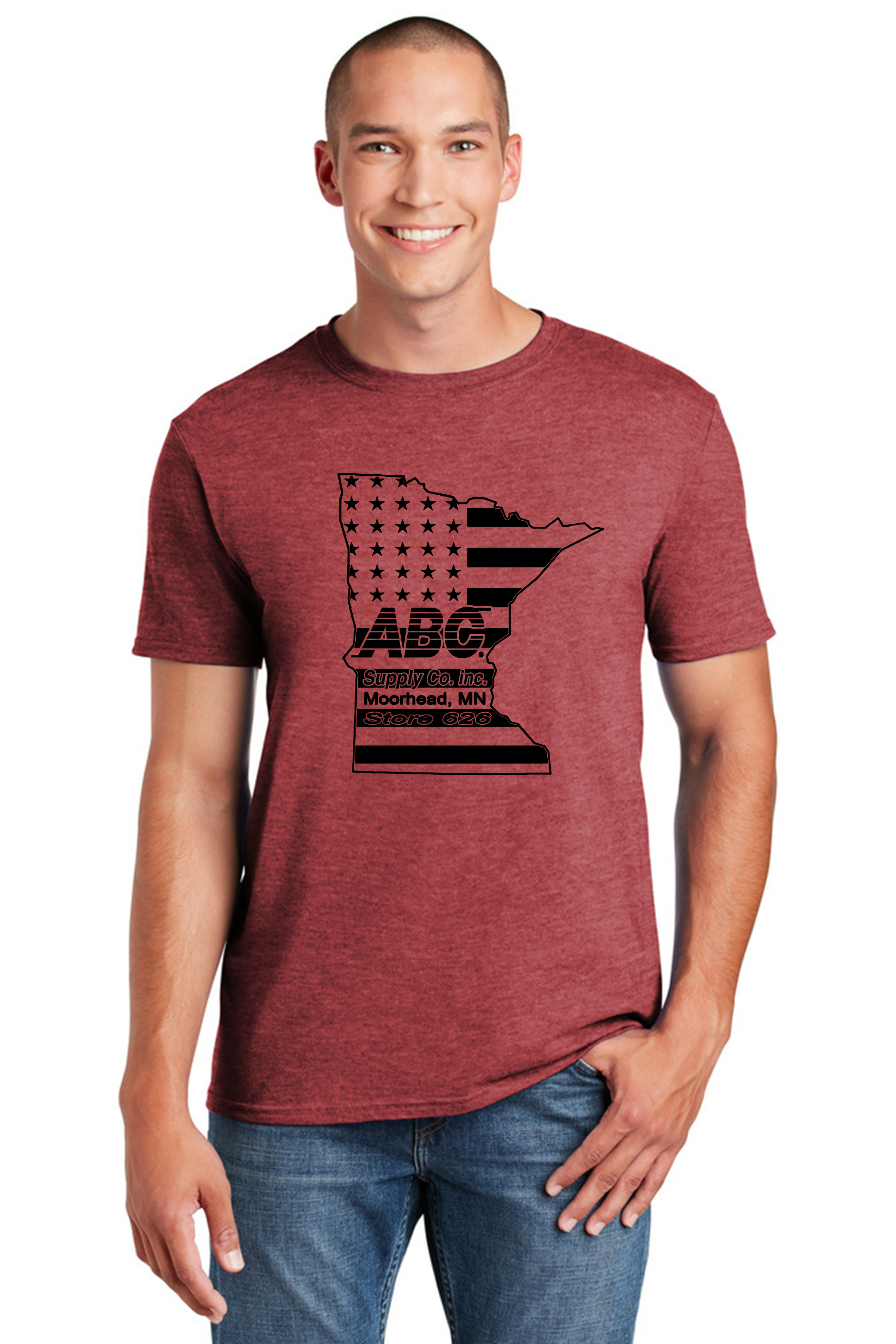 Red ABC Supply State Tee Large Image