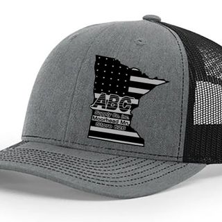 ABC State Shaped Leather Patch on Richardson hat Image