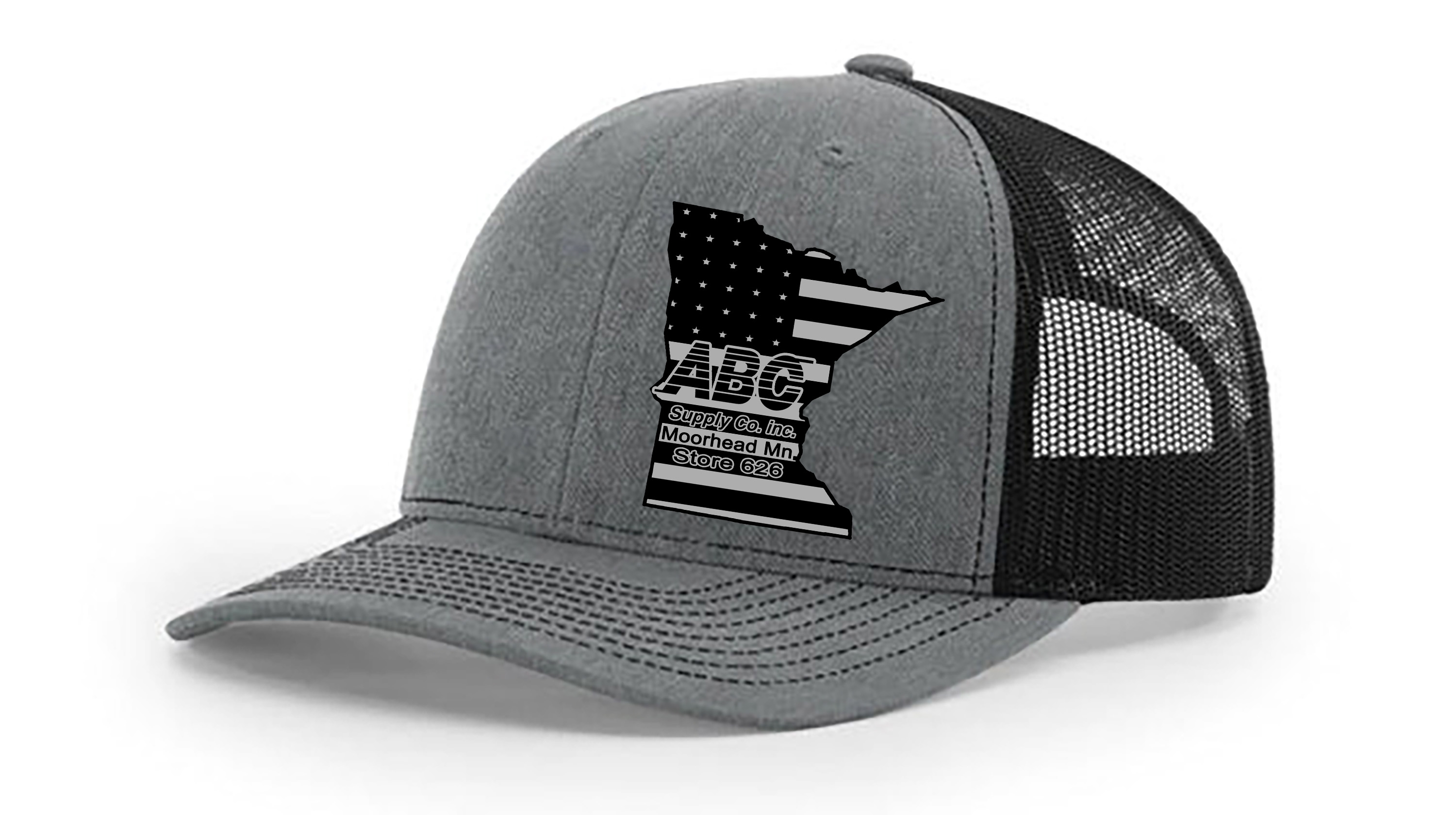 ABC State Shaped Leather Patch on Richardson hat Large Image