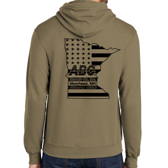 State Flag Logo with ABC and Store Number Coyote Brown  Sweatshirt Main Image