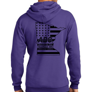 State Flag Logo with ABC and Store Number Purple Sweatshirt