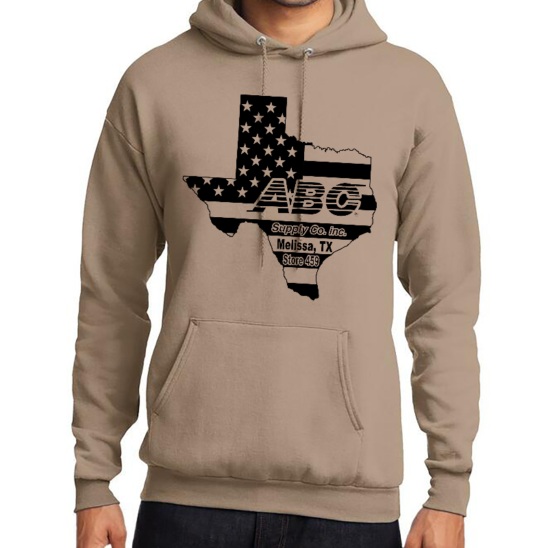 Any State Flag Logo with ABC and Store Number Sand Sweatshirt