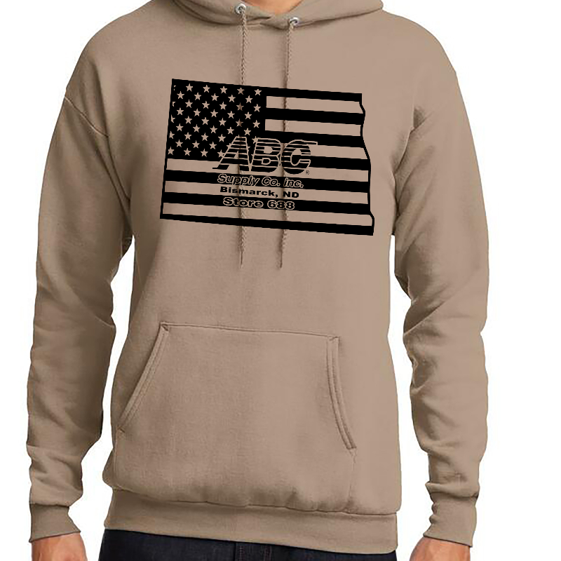 Any State Flag Logo with ABC and Store Number Sand Sweatshirt