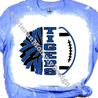 Tiger Cheer/ Football bleached t-shirt